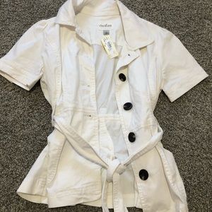 Caslon button down tie blouse